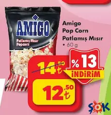 AMİGO POP CORN PATLAMIŞ MISIR 60 G